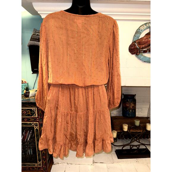 L*SPACE "STAY GOLDEN" BOHO DRESS REVOLVE CLOTHING CHALLIS W/ LUREX THREADS - Picture 6 of 10